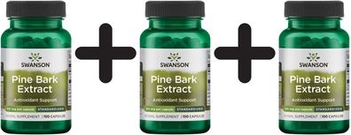 3 x Swanson Pine Bark Extract, 50mg - 100 caps
