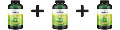 3 x Swanson Psyllium Husks, 610mg - 100 caps