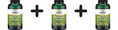 3 x Swanson Psyllium Husks, 610mg - 300 caps