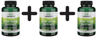 3 x Swanson Red Wine Extract, 500mg - 90 caps
