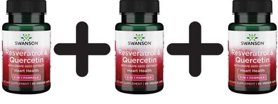 3 x Swanson Resveratrol & Quercetin - 30 vcaps