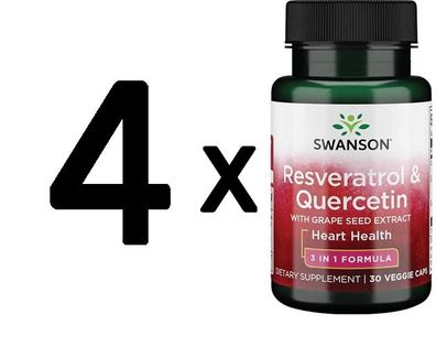 4 x Swanson Resveratrol & Quercetin - 30 vcaps