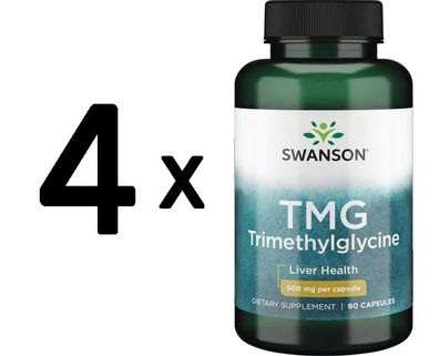 4 x Swanson TMG (Trimethylglycine), 500mg - 90 caps