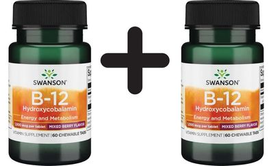 2 x Swanson Vitamin B-12, Sublingual - 60 sublingual tabs
