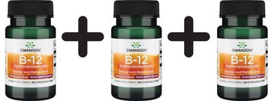 3 x Swanson Vitamin B-12, Sublingual - 60 sublingual tabs