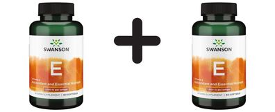 2 x Swanson Vitamin E, 1000 IU - 60 softgels