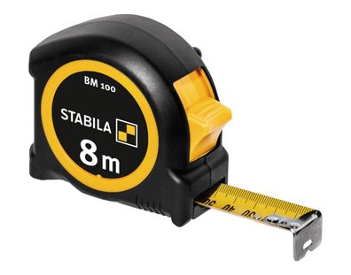 Stabila Taschenbandmaß 8 m metrische 1000-er Skala BM 100