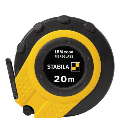 Stabila Kapselbandmaß 20 m metrische Skala Glasfaserband LBM 2000 Fiberglass