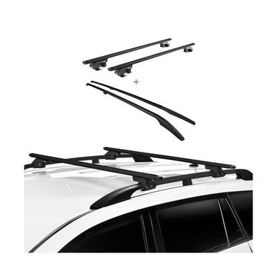 Dachreling + Dachträger Satz für Porsche Cayenne 9PA 2002-2010 Alu Schwarz