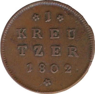 Salzburg 1 Kreuzer 1802 SB Hieronymus von Colloredo*