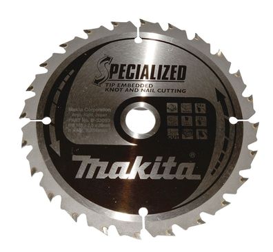 Makita Kreissägeblatt Specialized TCT T.C.T. • 165 x 20 mm • 24 Zähne • Holz mit Näge