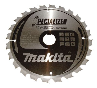 Makita Kreissägeblatt, Specialized, TCT TCT • 210mm x 30 mm • 1,9 mm • 24 Zähne • Hol