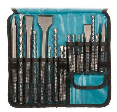 Makita SDS-PLUS Bohrer- und Meißelset in Rolltasche, 17 tlg. SDS-PLUS • Bohrer und Me
