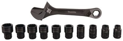Makita Rollgabelschlüssel 200 mm mit Durchsteckknarrenfunktion und Nüssen 200 mm •11