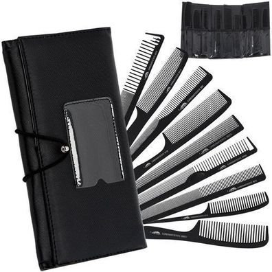 Professionelles 9er Kammset mit Etui - Langlebig & Stylisch für Friseure