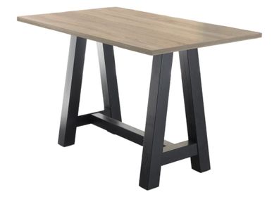 Bartisch Essa 1 120 x 70 x 105 Stehtisch Schwarzstahl/Eiche Sägerau