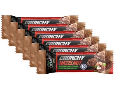 6 x30g Crunchy Schoko Haselnuss Riegel Ohne Zuckerzusatz vegane Schokolade