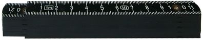 Standardgraph Meterstab Pocket 1 m aus Kunststoff schwarz 1 Stück