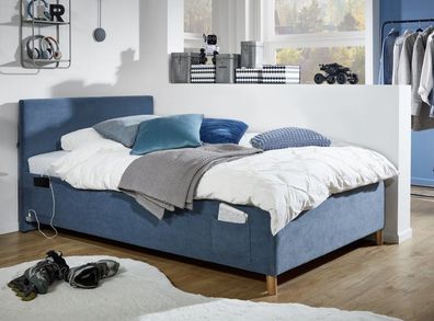 Polsterbett in 3 Größen Jugendbett Polsterliege USB-Anschluss Ocean