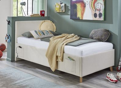 Polsterbett in 3 Größen Jugendbett Polsterliege USB-Anschluss Nata