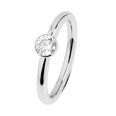 Ernstes DESIGN Damen Ring R468. WH Edelstahl mit Zirkonia