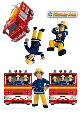 Fieman Sam Essbar Tortenaufleger Torte Geburstag Zuckermasse + NAME