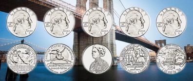 USA Quarter DOLLAR KMS. 2023 D 5 Münzen Unc #6584#