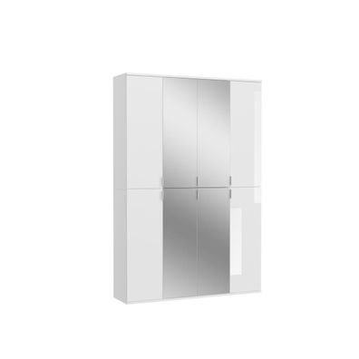 Xonox Garderobenschrank Projekt X Weiß HG &amp; Spiegelglas 8-türig