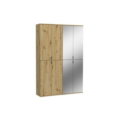 Xonox Garderobenschrank mit Spiegel Projekt X Eiche Artisan 8-türig