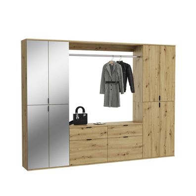 Xonox Garderobe 3-teilig Projekt X Schuhschrank Eiche 8-türig