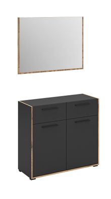 Garderobenkombination in Basalt Melamin und Basalt Melamin