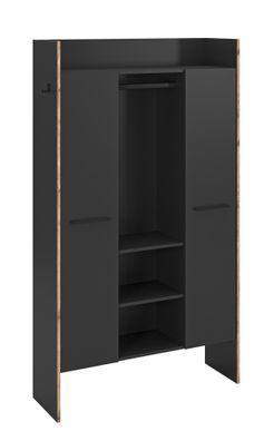 Garderobenschrank in Basalt Melamin und Basalt Melamin