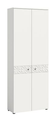 Garderobenschrank (B/H/T 70,2/192/34,8 cm) in weiß Nb und Hochglanz absetzungen