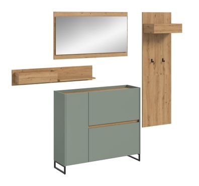 Garderobenkombination in Salbei Nachbildung und Artisan Oak Nachbildung