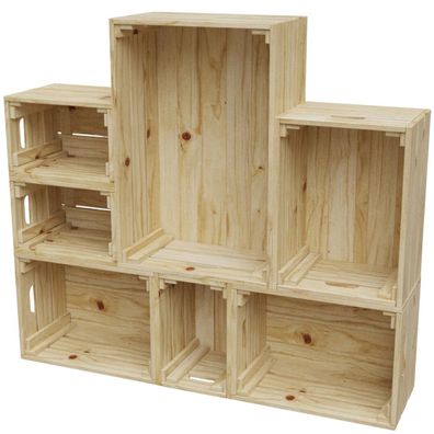 Holz4Home 7 tlg. Set Holzkiste | Weinkiste zum Dekorieren