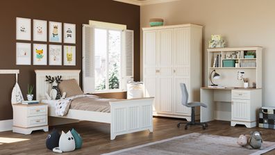 Almila Jugendzimmer Set Monte 5-teilig in Weiß