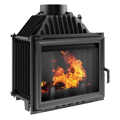 Kamineinsatz KRATKI MAJA 8kW Ø 200 Ökodesign Gusseisen SET