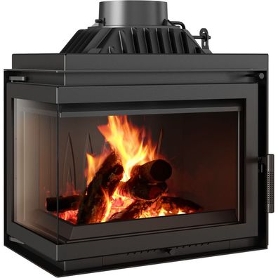 Eckkamineinsatz Gusseisen KRATKI SIMPLE 8 kW Ø 200 Links Kaminset