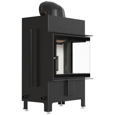 Kamineinsatz aus Stahl KRATKI LUCY rechts 12 kW Ø 200