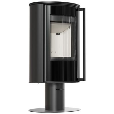 Kaminofen aus Stahl mit Sockel KRATKI ERIK Ø 150 5,5 kW mit Türfeder