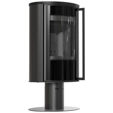 Kaminofen aus Stahl mit Sockel KRATKI ERIK Ø 150 5,5 kW schwarz Verkleidung