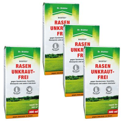 4 x DR. Stähler Dicotex® Rasenunkrautfrei, 300 ml