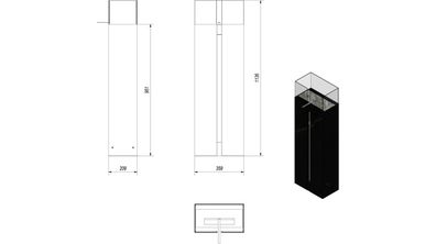 Bioethanol Kamin Freistehend ROMEO schwarz TÜV