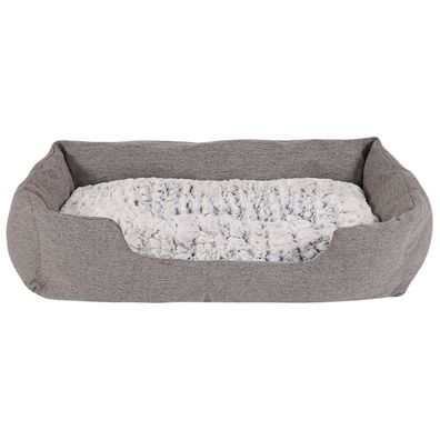 lionto Katzenbett Katzenkissen Katzenkörbchen mit Wendekissen meliert Größe L