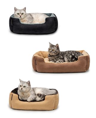 lionto Hundebett, Hundekissen, Hundekörbchen mit Wendekissen, Größe und Farbe wählbar