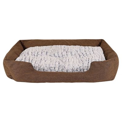 lionto Katzenbett Katzenkissen Katzenkörbchen mit Wendekissen meliert Größe L