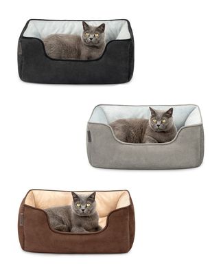 lionto 2-in-1 Katzenbett Katzenkissen Katzenkörbchen Katzensofa Größe wählbar