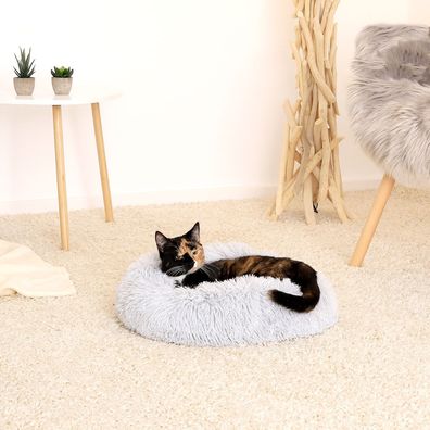 lionto Katzenbett rund Katzenkissen Katzensofa Hundebett Donut Größe und Farbe