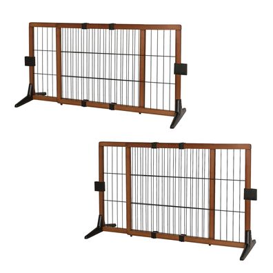 lionto Absperrgitter für Katzen ausziehbar, verschiedene Größen, braun/schwarz