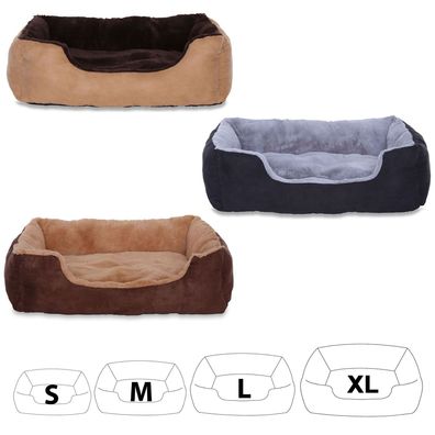 lionto Katzenbett mit Wendekissen & Veloursbezug, (verschiedene Größen & Farben)
